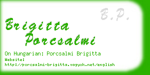 brigitta porcsalmi business card